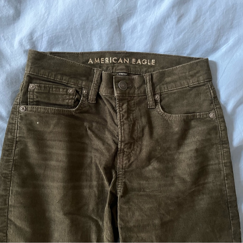 American Eagle Outfitters Olive Green Ankle Jeans